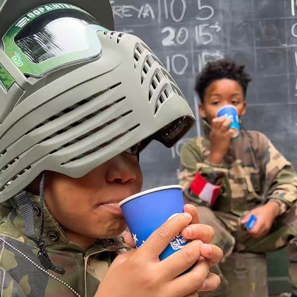 Kids at Base Camp drinking
